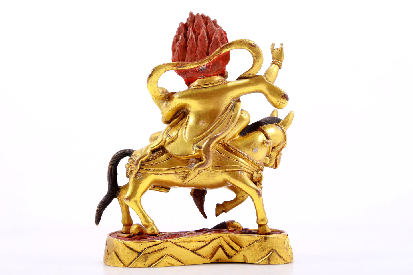 A Magnificent Gilt-Bronze Figure Of Kubera Seated On A Horse