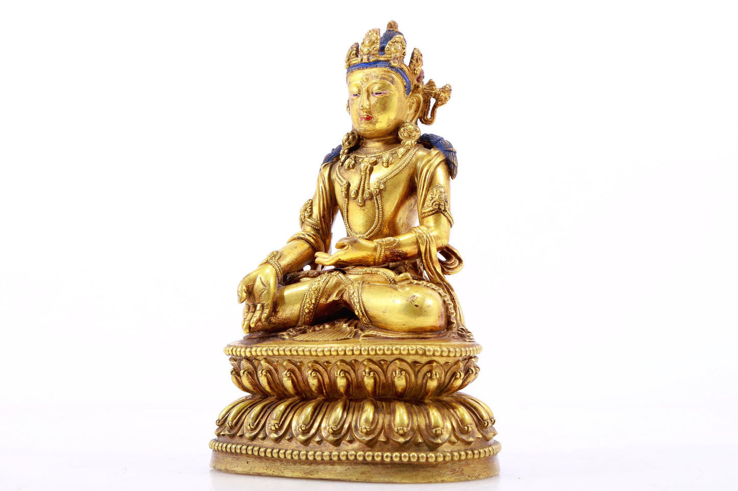 Magnificent Gilt-Bronze Figure Of Longevity Buddha