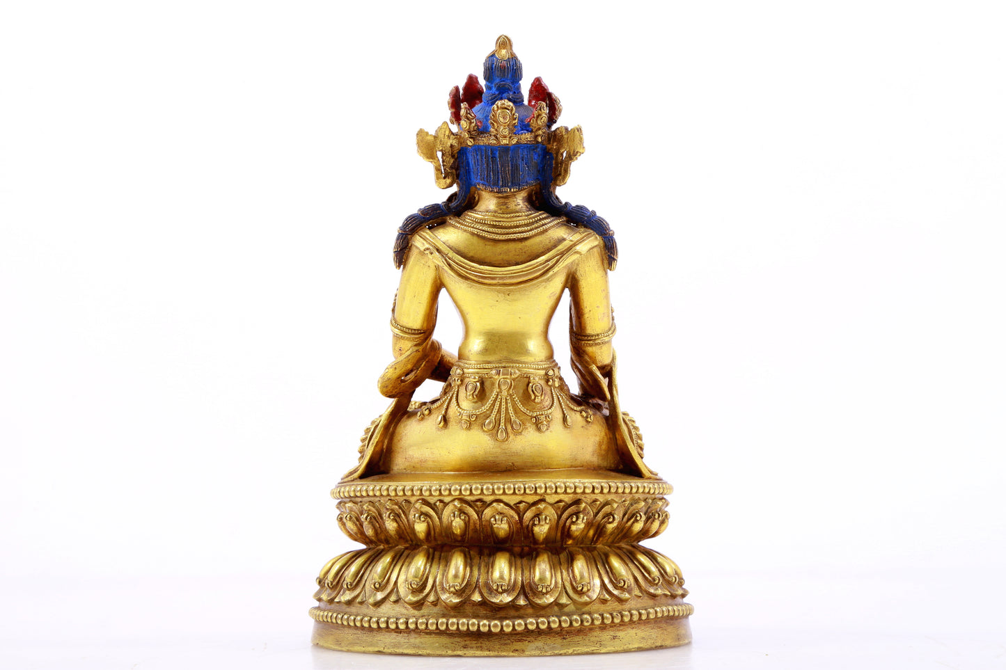 Magnificent Gilt-Bronze Figure Of Longevity Buddha