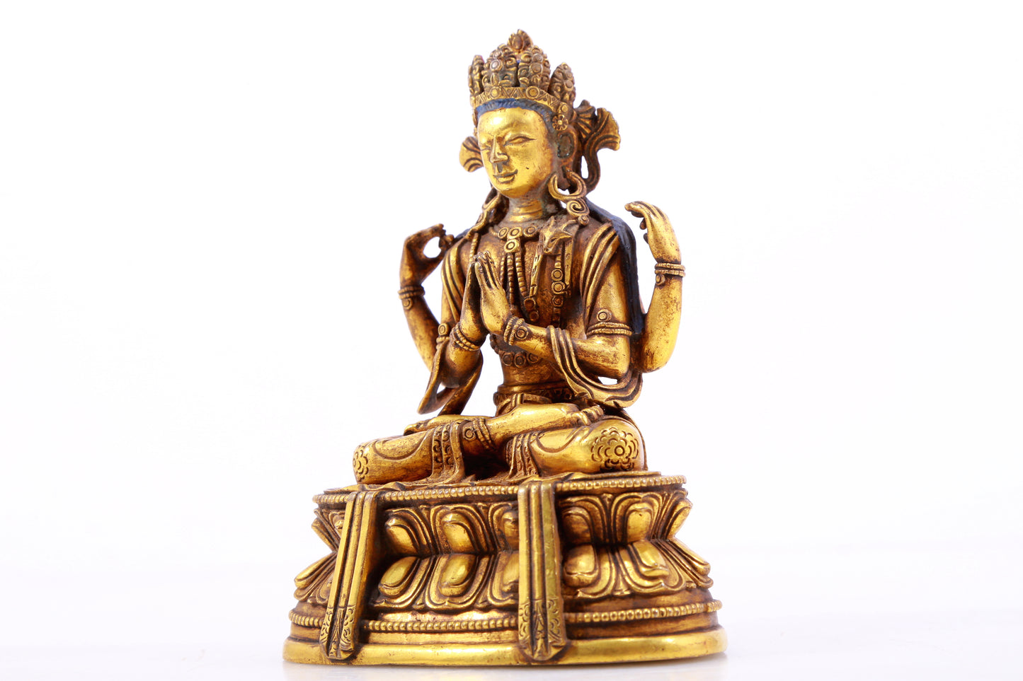 A Magnificent Gilt-Bronze Figure Of Four-Armed Avalokiteshvara