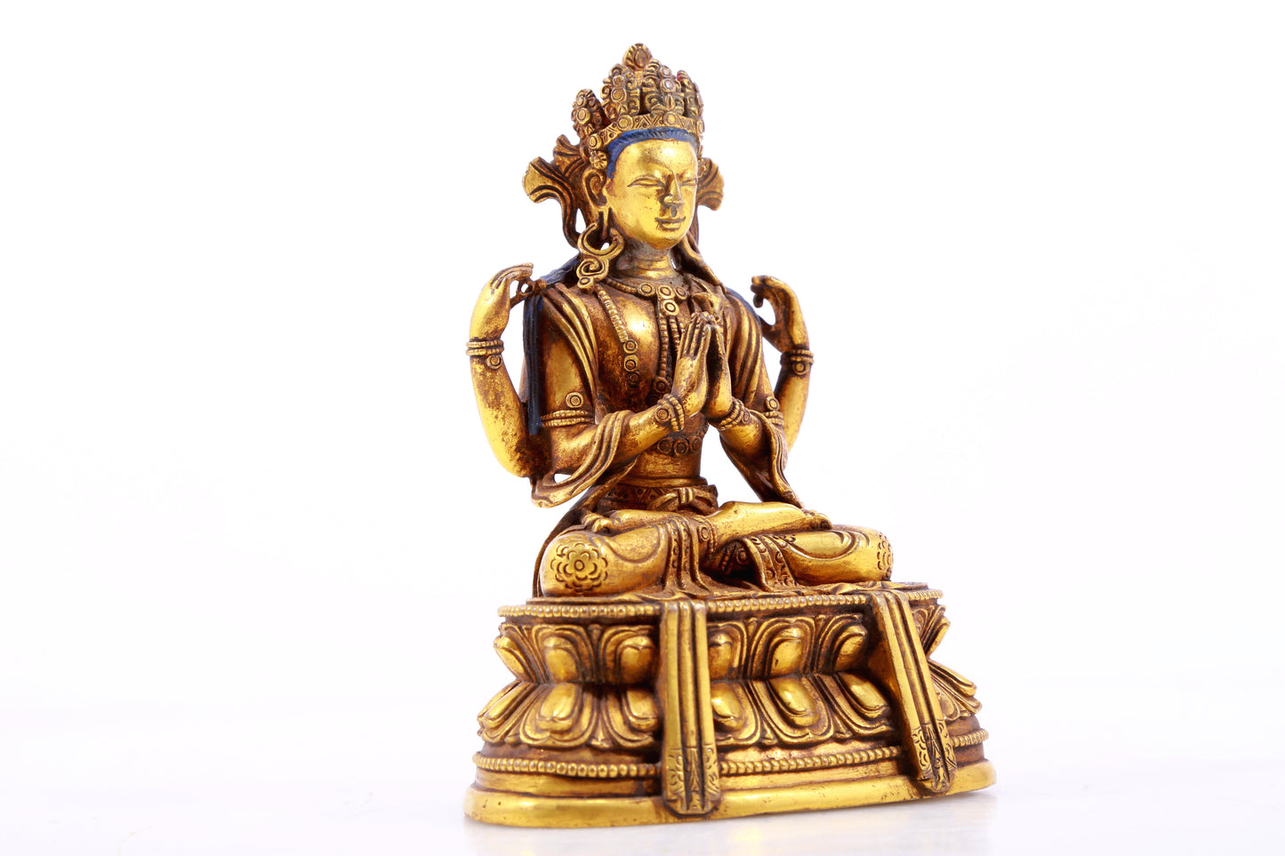 A Magnificent Gilt-Bronze Figure Of Four-Armed Avalokiteshvara