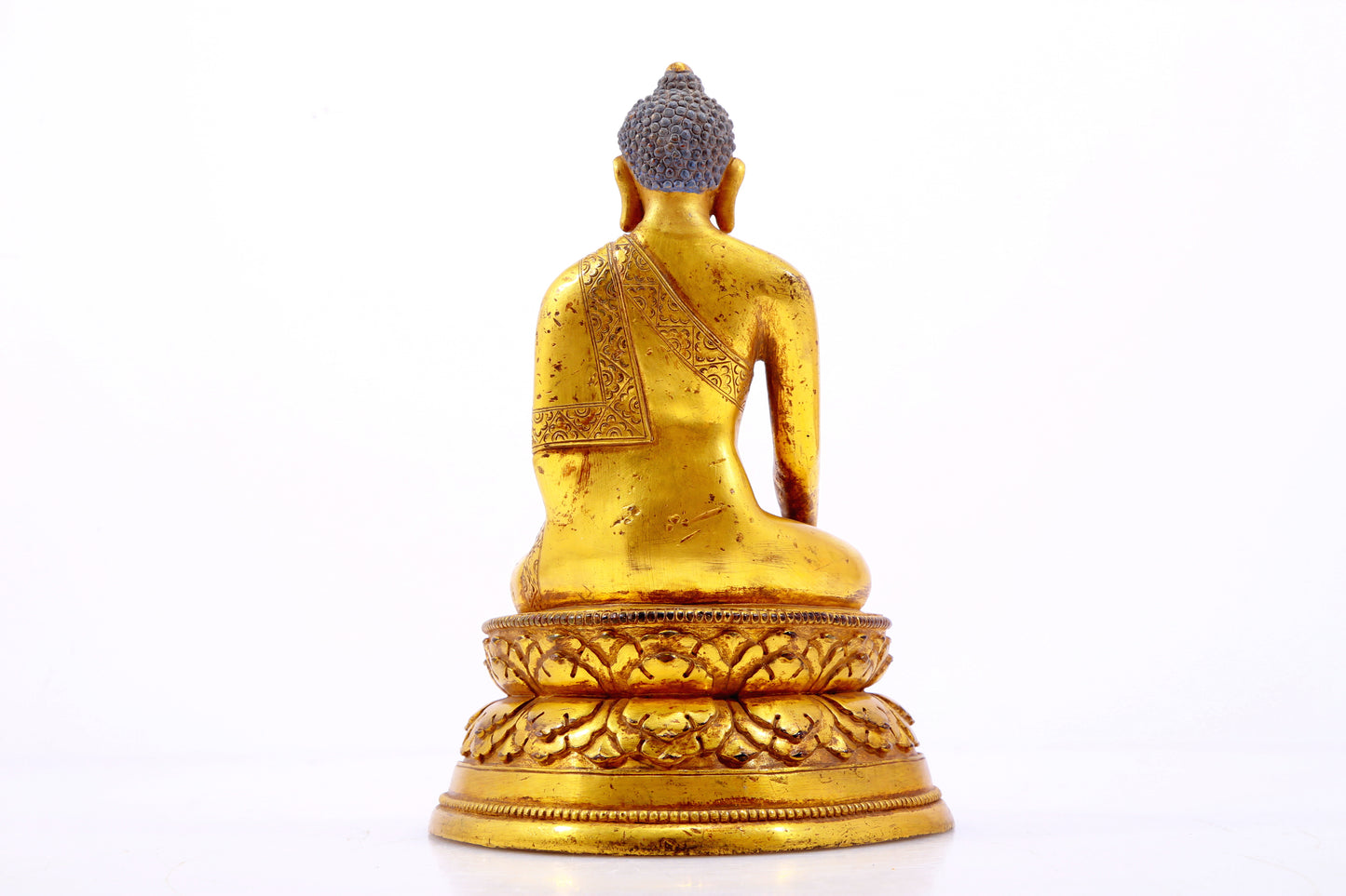 A Brilliant Set Of Three Gilt-Bronze Figures Of Buddha