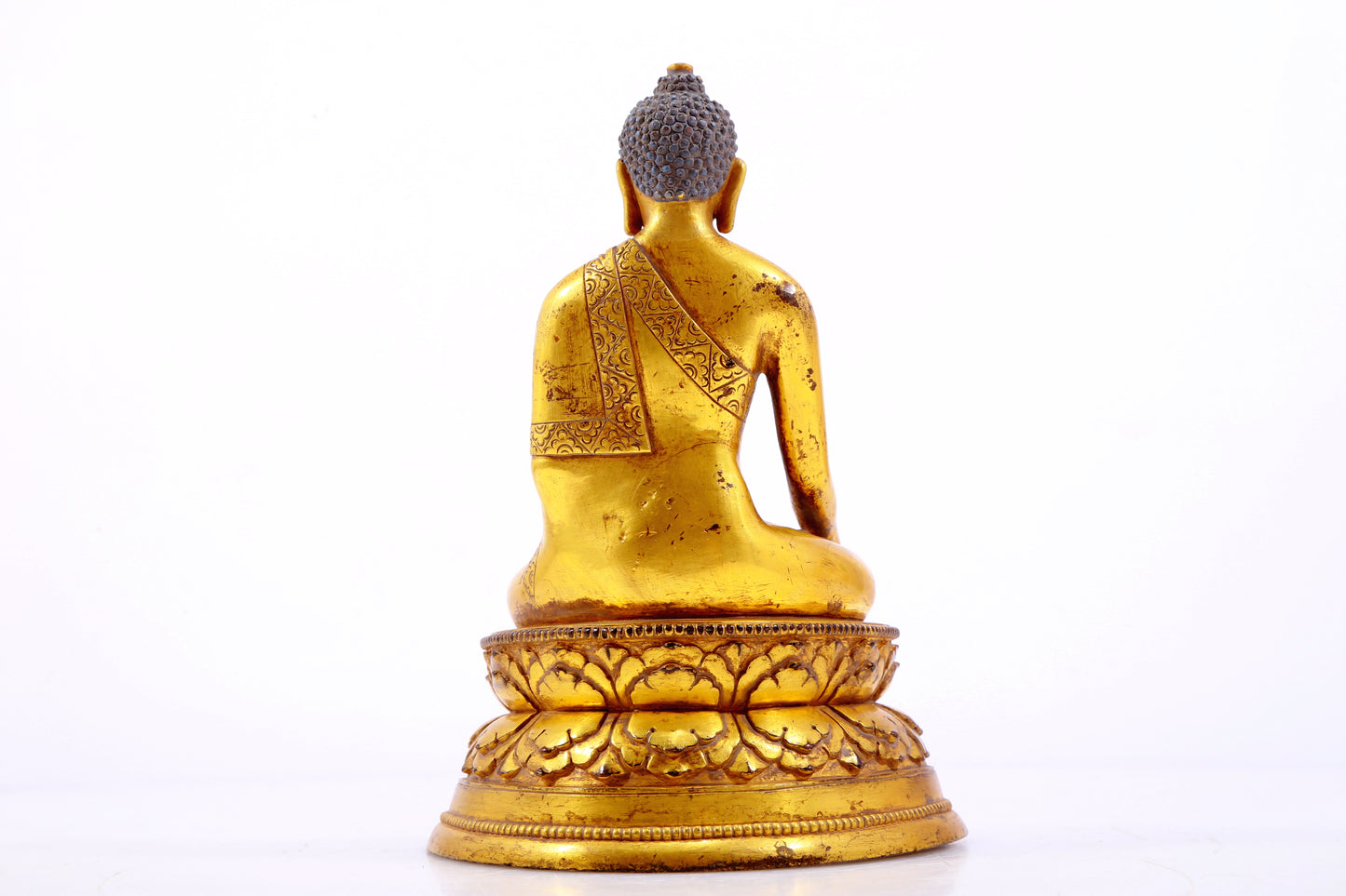 A Brilliant Set Of Three Gilt-Bronze Figures Of Buddha