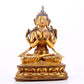 A Magnificent Gilt-Bronze Gem-Inlaid Figure Of Four-Armed Avalokiteshvara