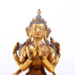 A Magnificent Gilt-Bronze Gem-Inlaid Figure Of Four-Armed Avalokiteshvara