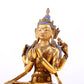 A Magnificent Gilt-Bronze Gem-Inlaid Figure Of Four-Armed Avalokiteshvara