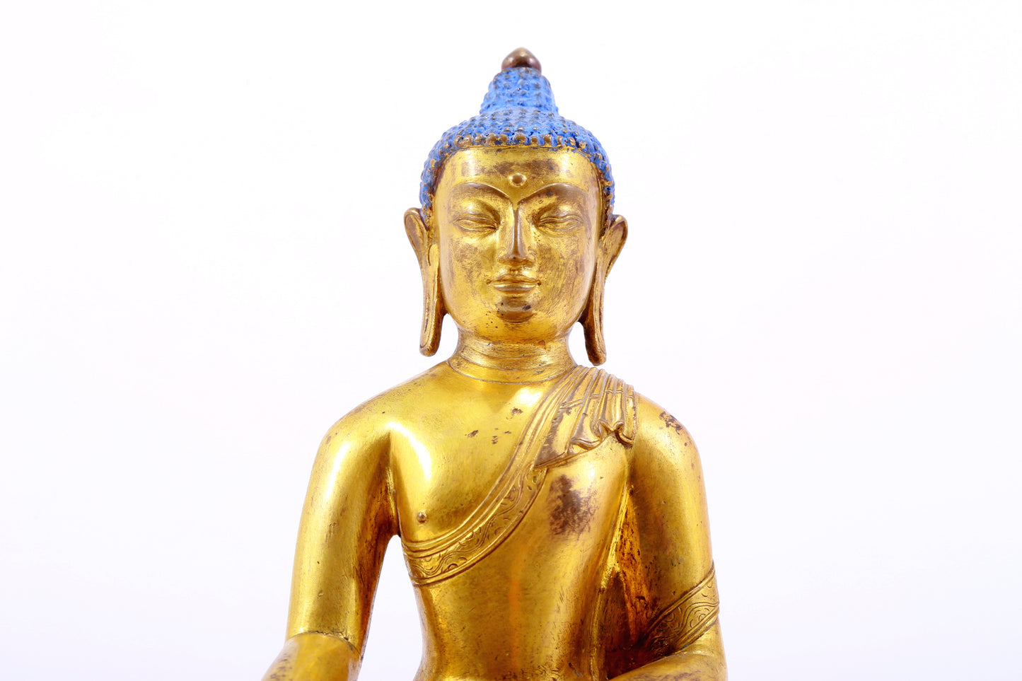 A Magnificent Set Of Three Gilt-Bronze Figures Of Buddha