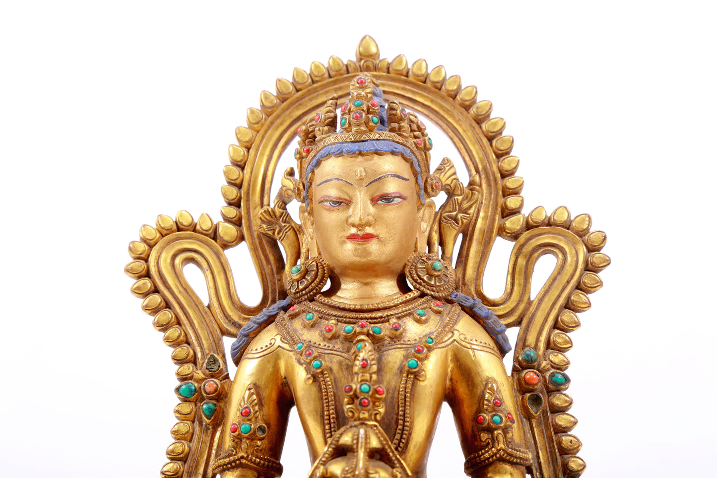 A Splendid Gilt-Bronze Gem-Inlaid Figure Of Amitayus