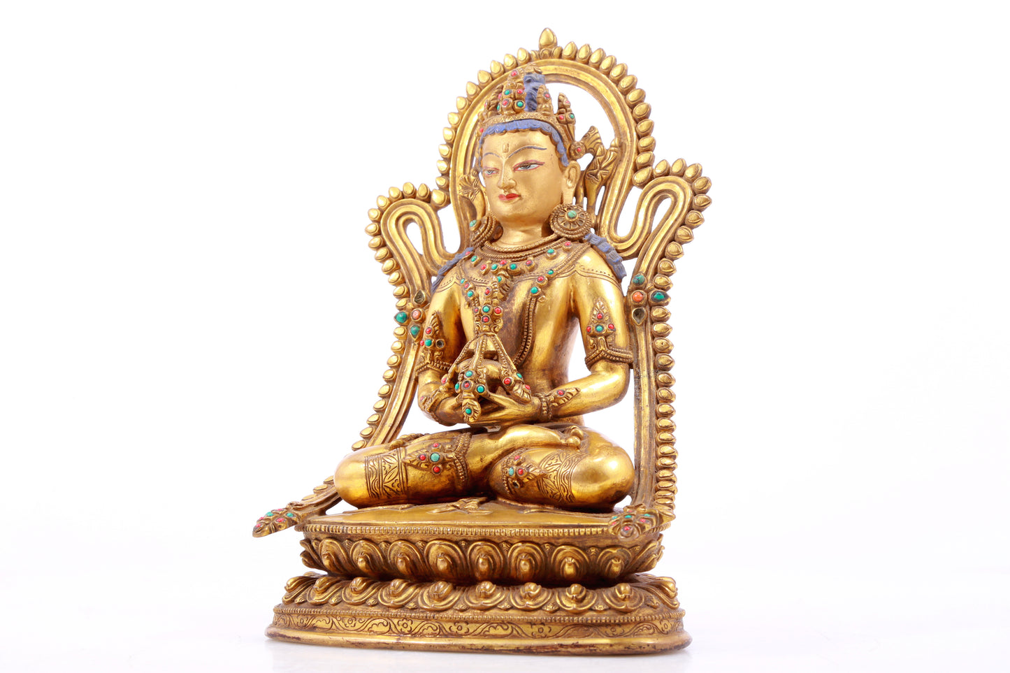 A Splendid Gilt-Bronze Gem-Inlaid Figure Of Amitayus