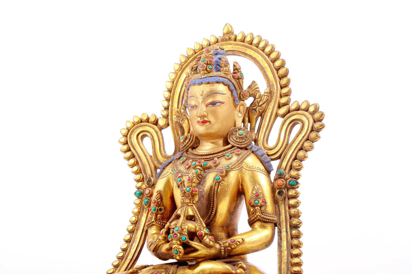 A Splendid Gilt-Bronze Gem-Inlaid Figure Of Amitayus
