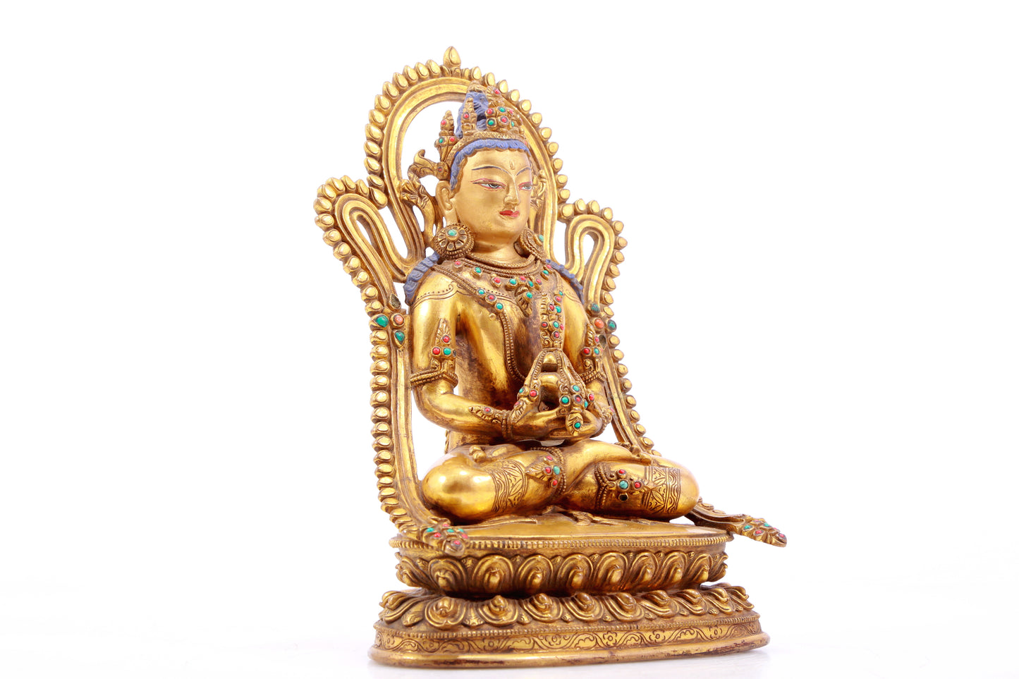 A Splendid Gilt-Bronze Gem-Inlaid Figure Of Amitayus