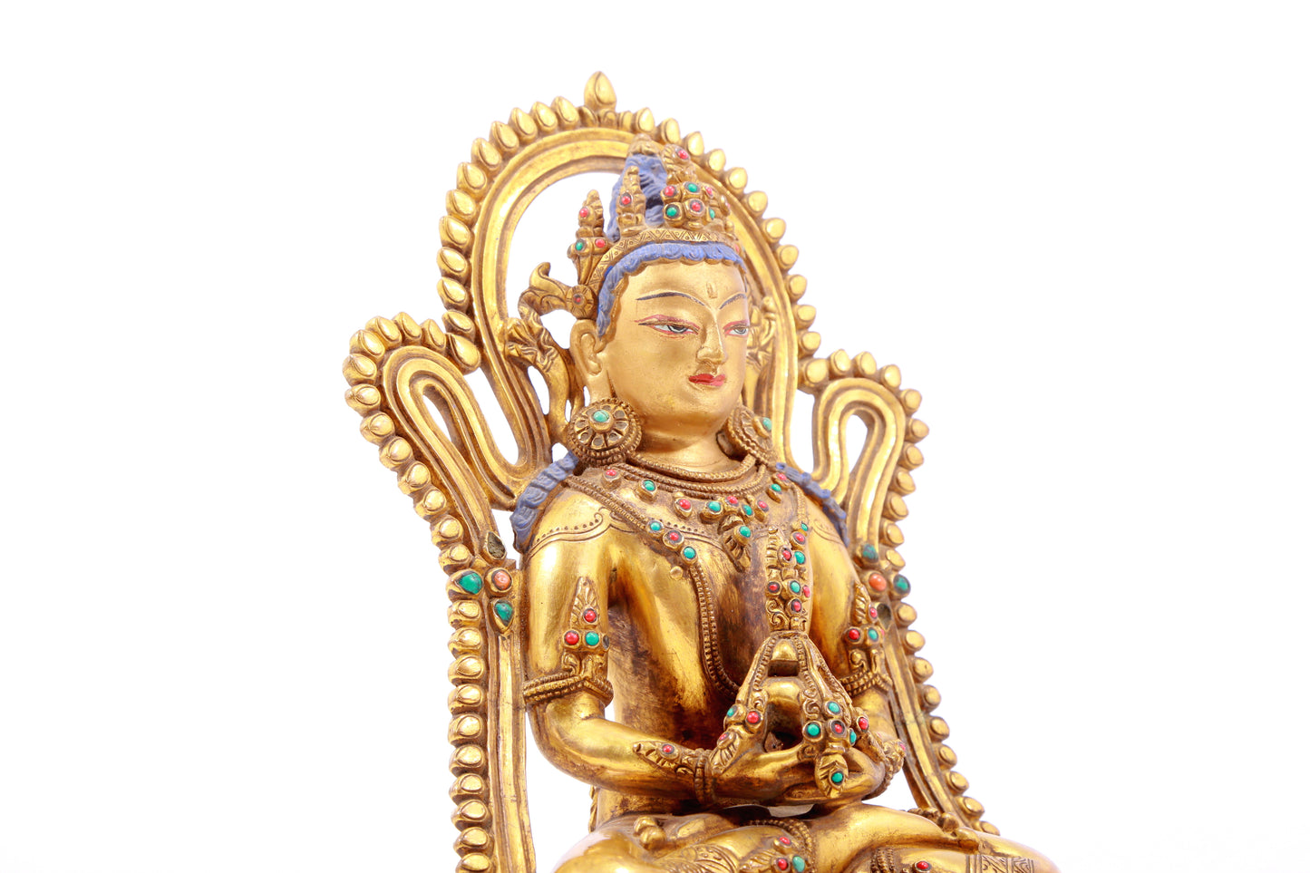 A Splendid Gilt-Bronze Gem-Inlaid Figure Of Amitayus