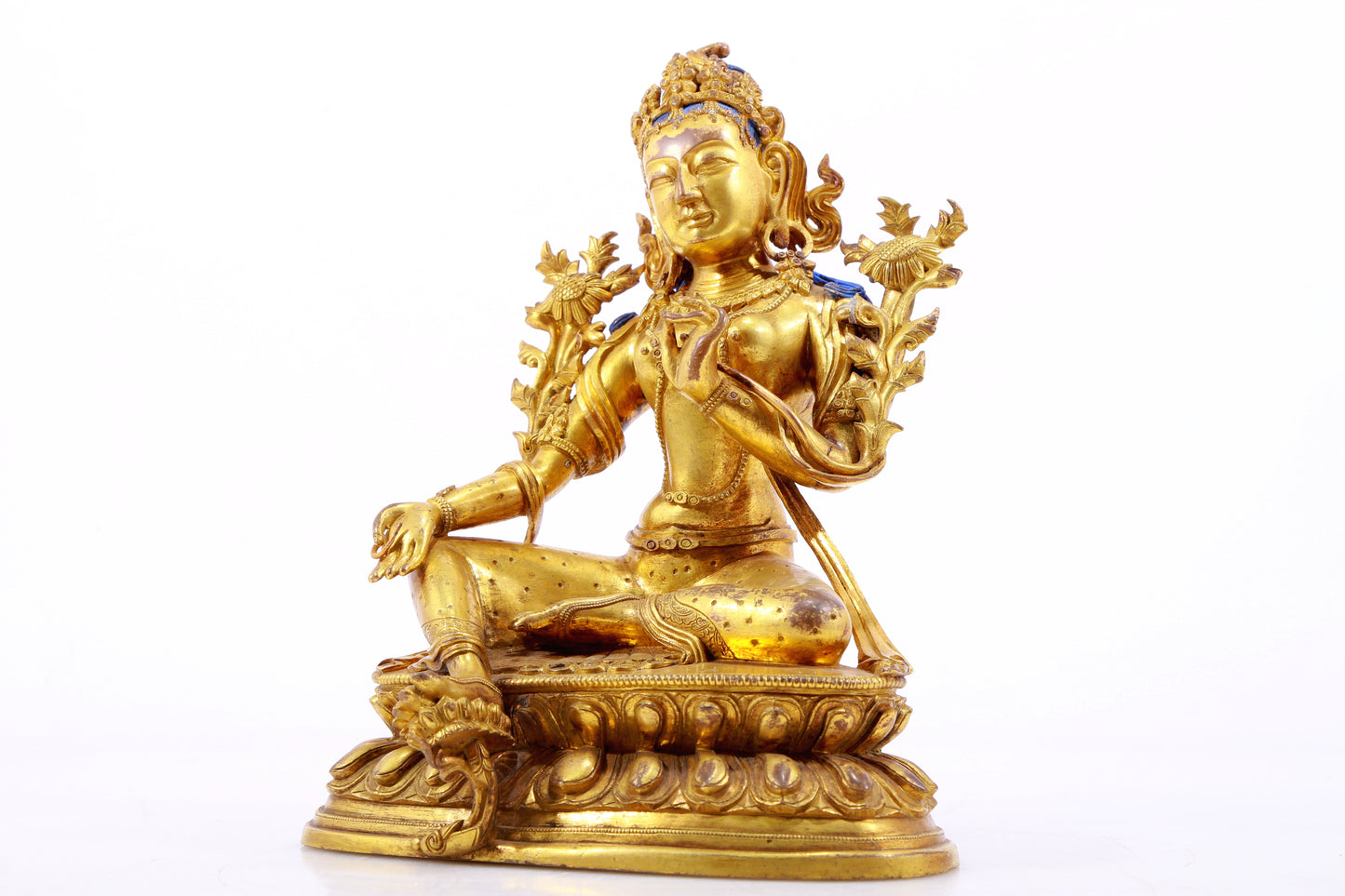 A Magnificent Gilt-Bronze Figure Of Green Tara