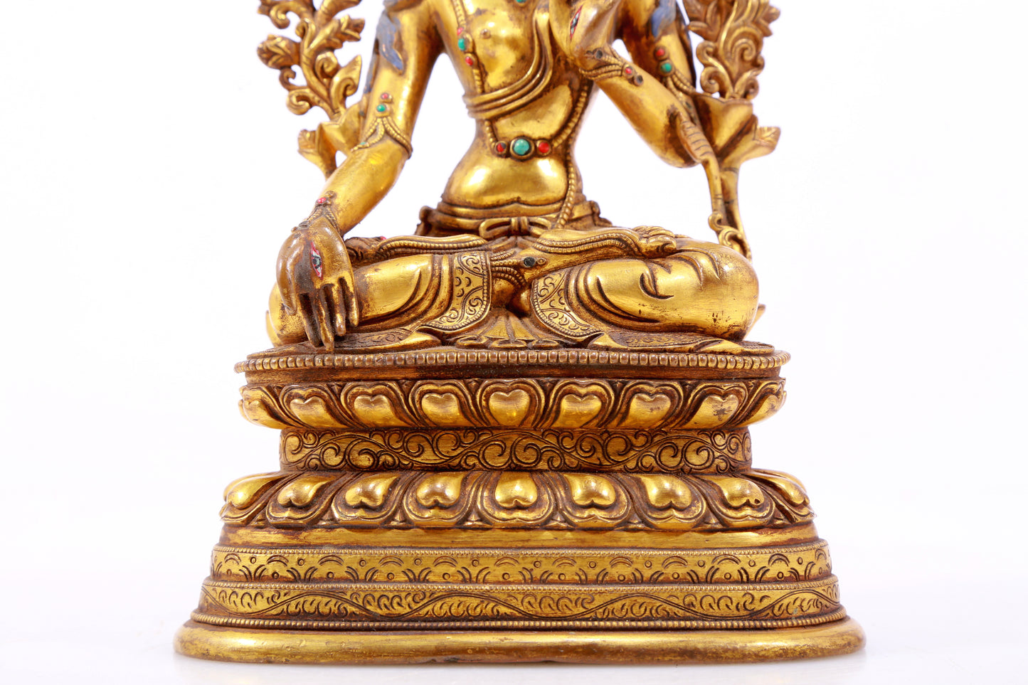 A Brilliant Gilt-Bronze Gem-Inlaid Figure Of White Tara