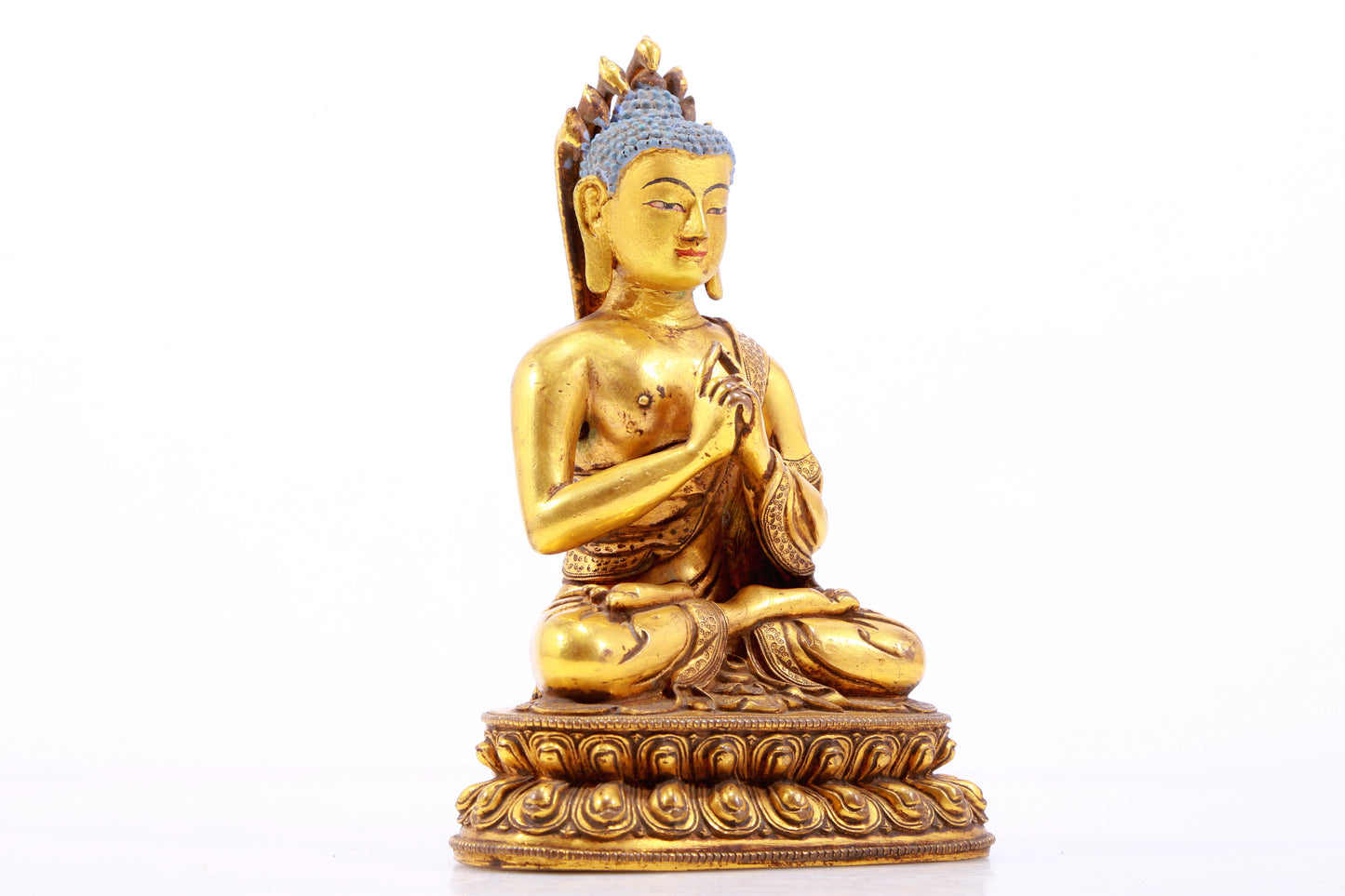 A Magnificent Gilt-Bronze Figure Of Buddha Shakyamuni