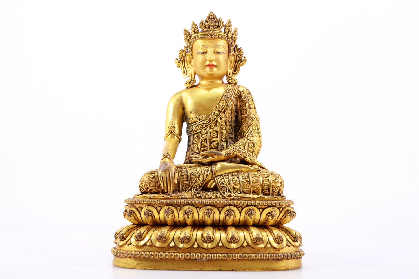 A Magnificent Gilt-Bronze Figure Of Bodhisattva