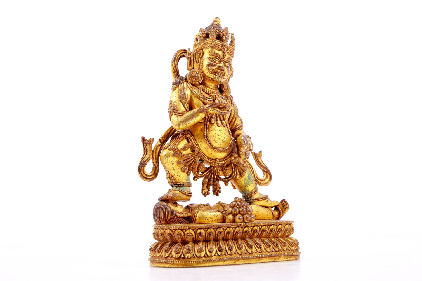 A gilt bronze Vajra statue