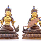 A Brilliant Pair Of Gilt-Bronze Figures Of Bodhisattva