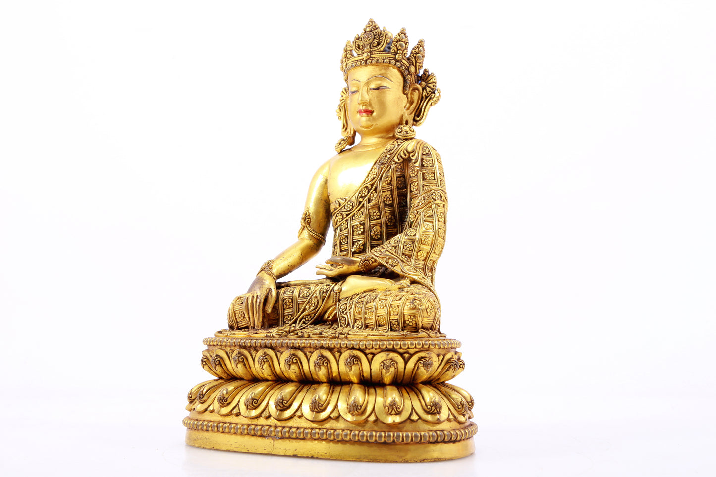 A Magnificent Gilt-Bronze Figure Of Bodhisattva