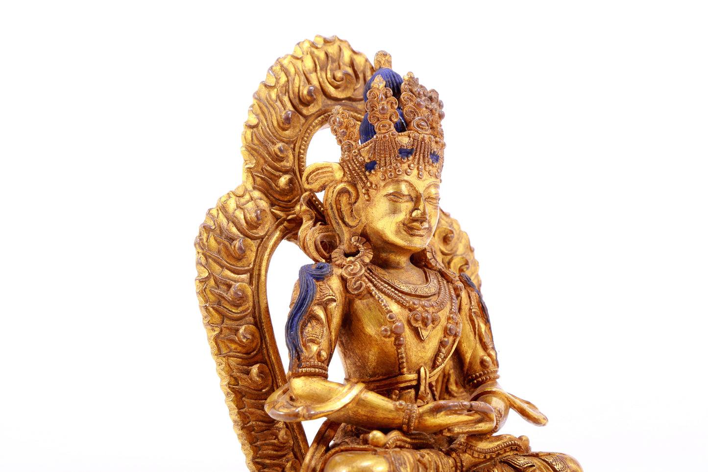 A gilt bronze statue of Bodhisattva