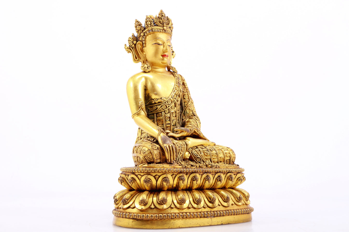 A Magnificent Gilt-Bronze Figure Of Bodhisattva