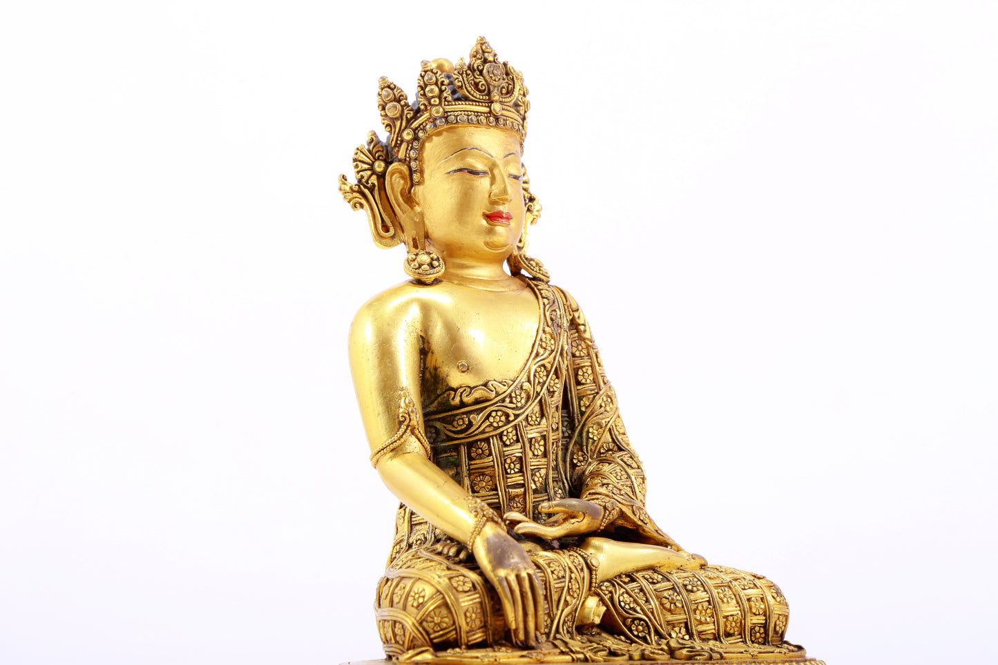 A Magnificent Gilt-Bronze Figure Of Bodhisattva