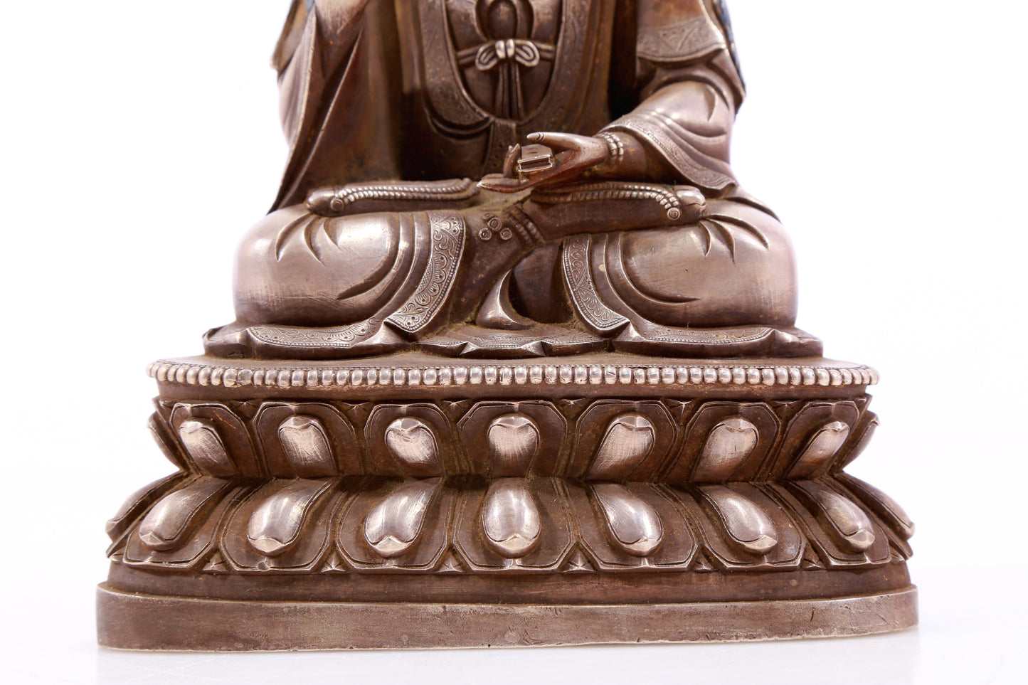 A Brilliant Silver-Bronze Figure Of Guanyin