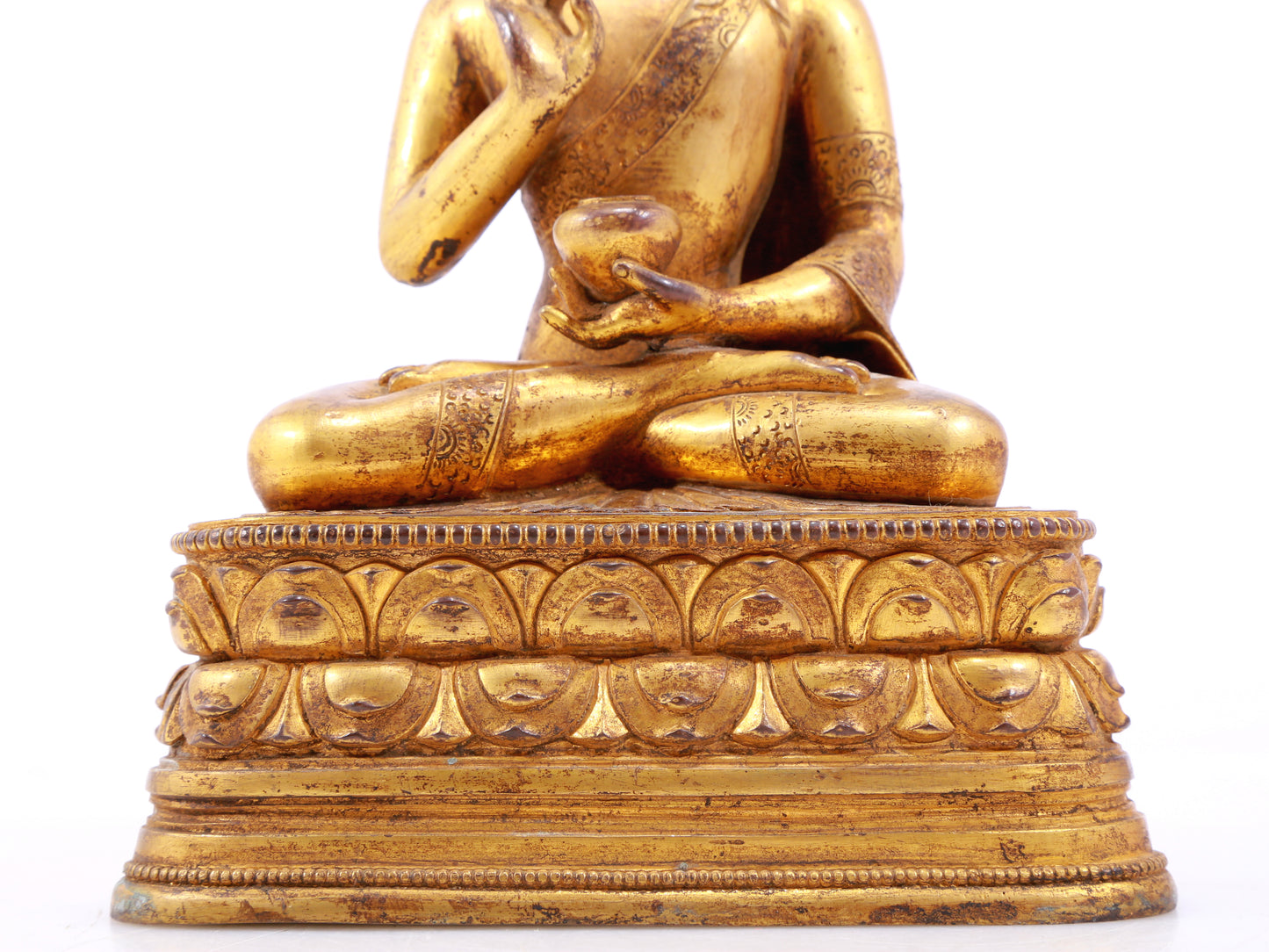 Wonderful Set Of Three Gilt-Bronze Figures Of Buddha Shakyamuni