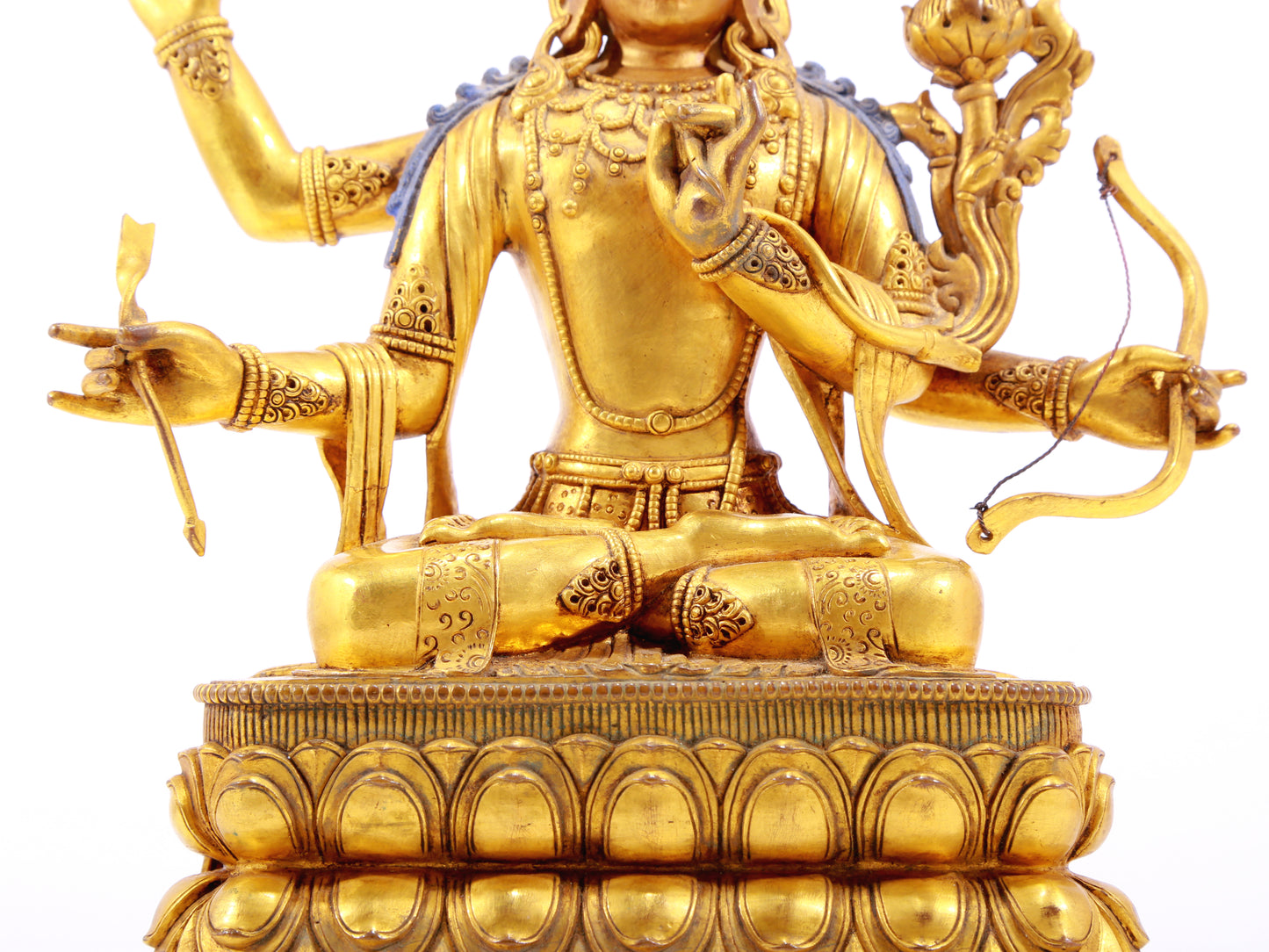 A gilt bronze statue of Manjushri Bodhisattva