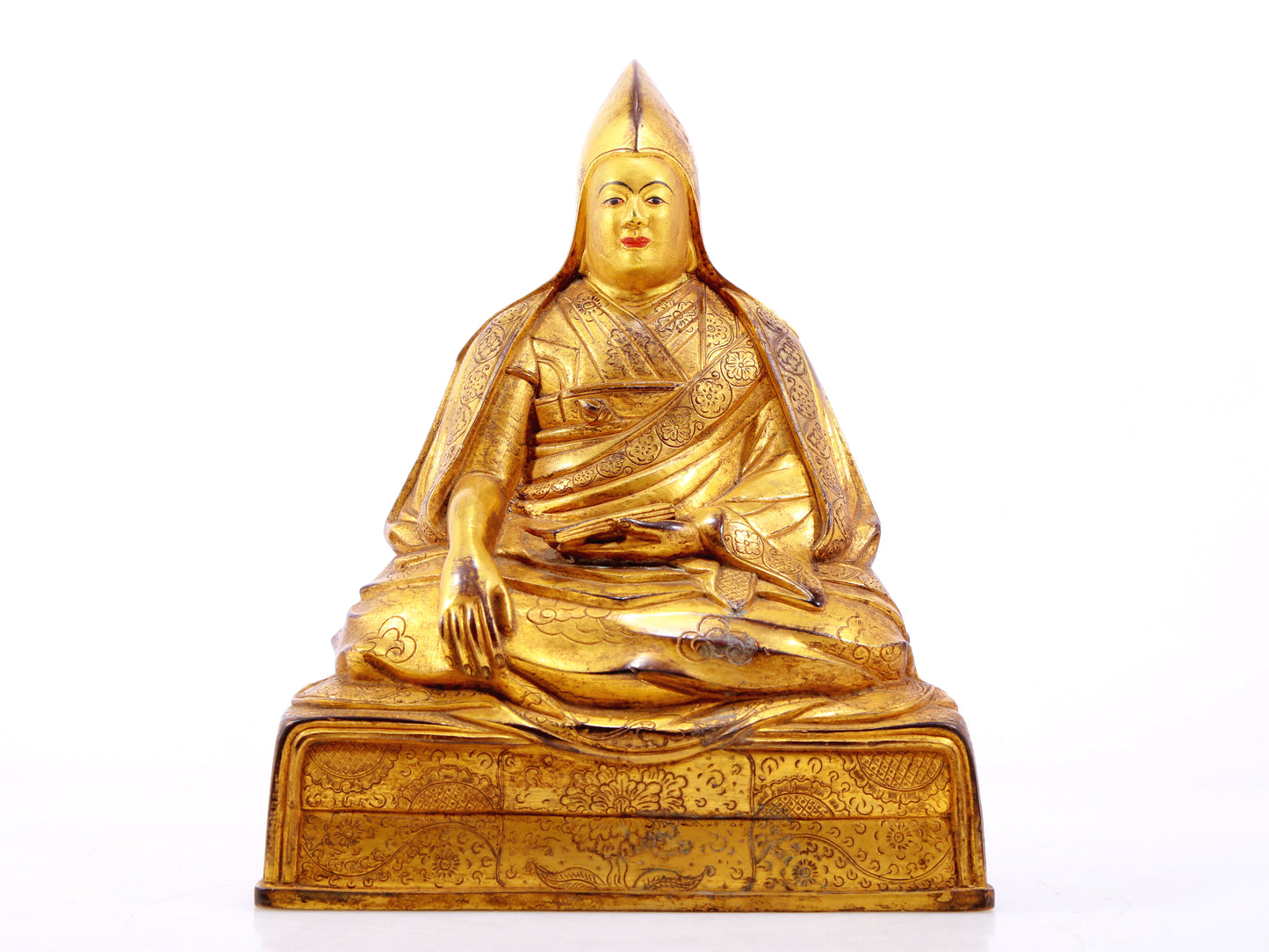 A Magnificent Gilt-Bronze Figure Of Tsongkapa