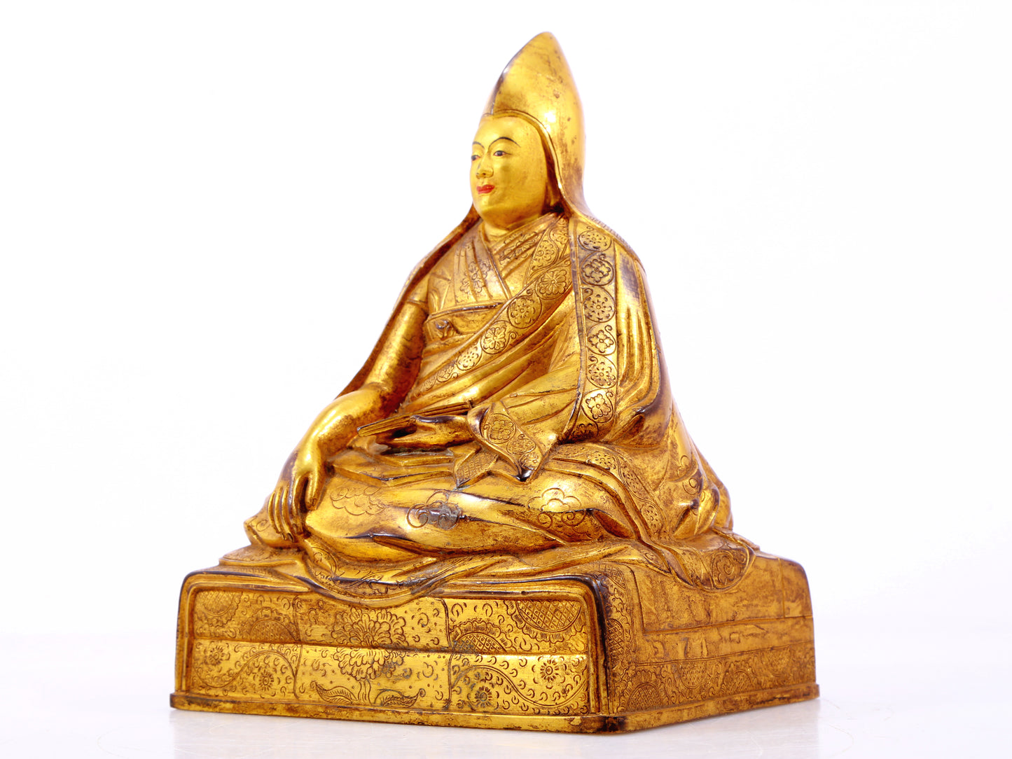 A Magnificent Gilt-Bronze Figure Of Tsongkapa