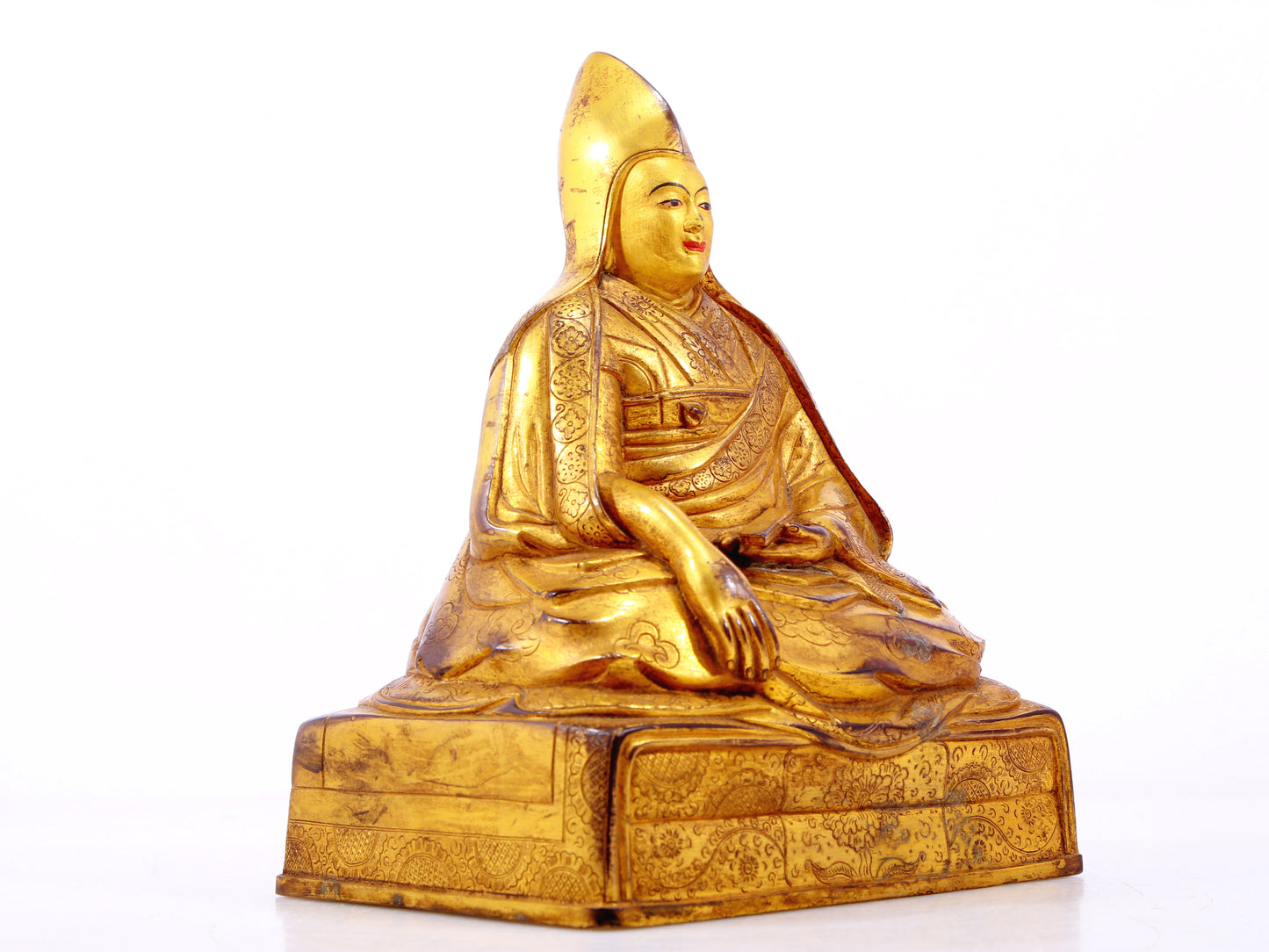 A Magnificent Gilt-Bronze Figure Of Tsongkapa