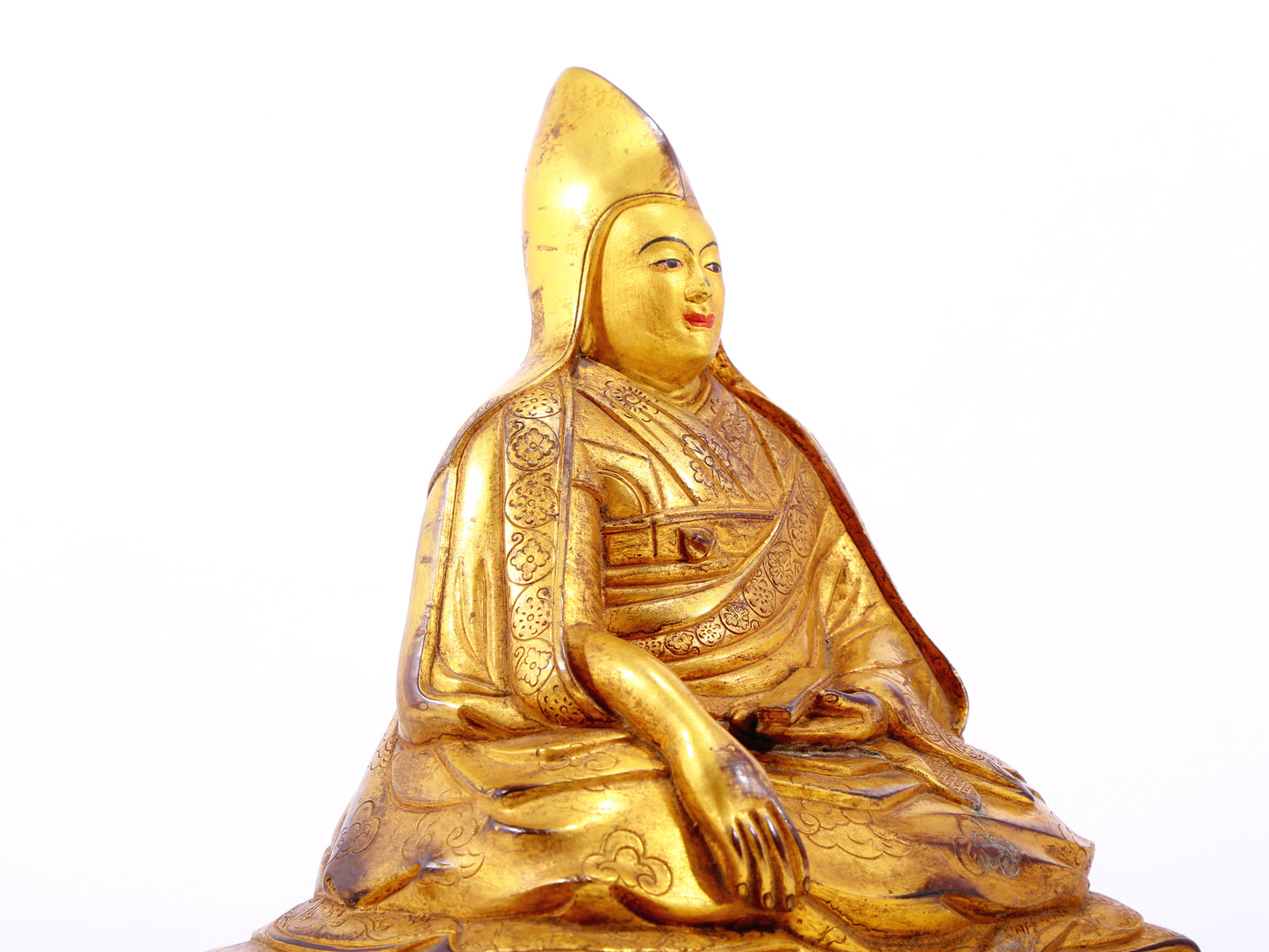 A Magnificent Gilt-Bronze Figure Of Tsongkapa