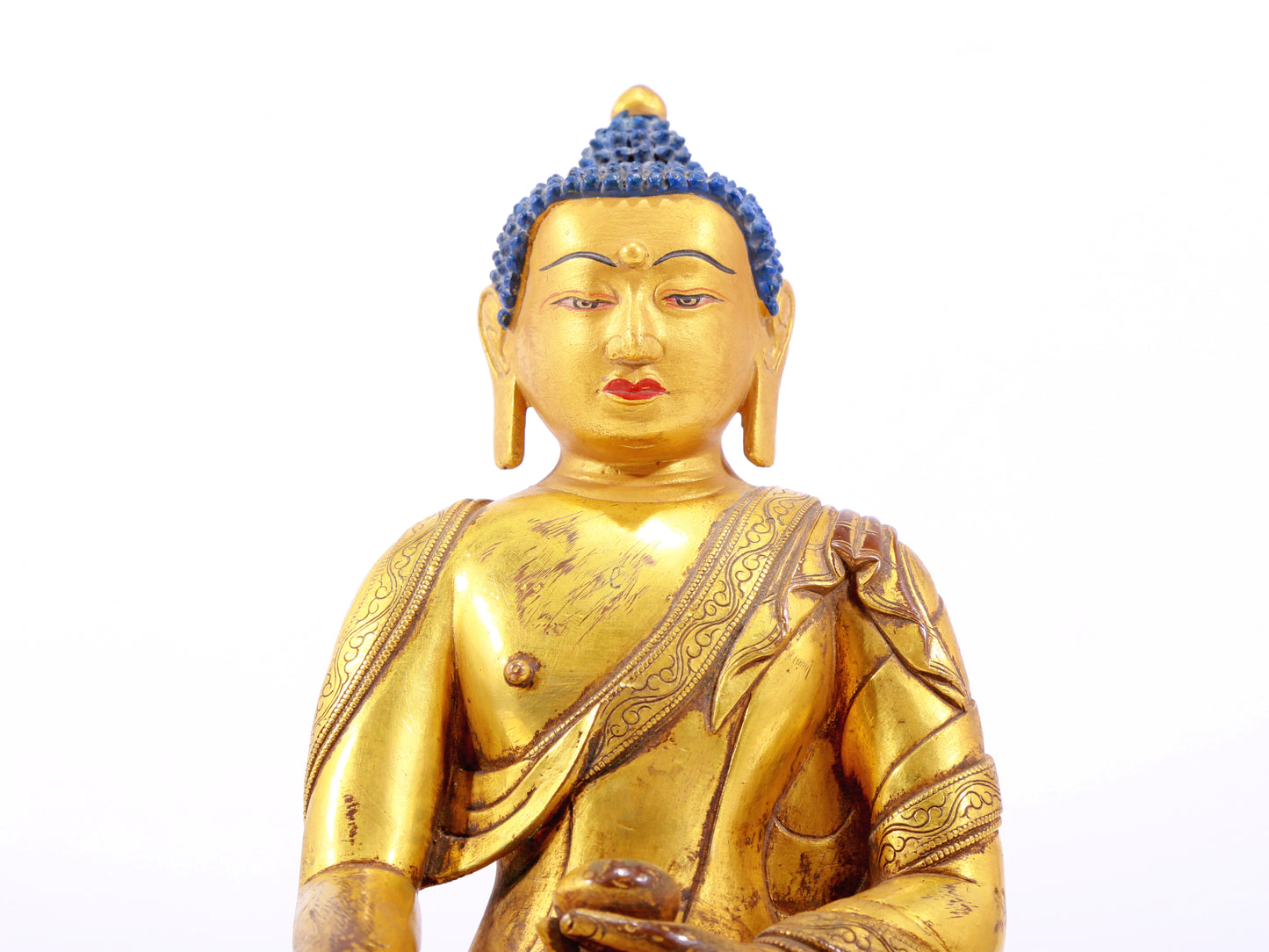 A Wonderful Set Of Three Gilt-Bronze Figures Of Buddha Shakyamuni