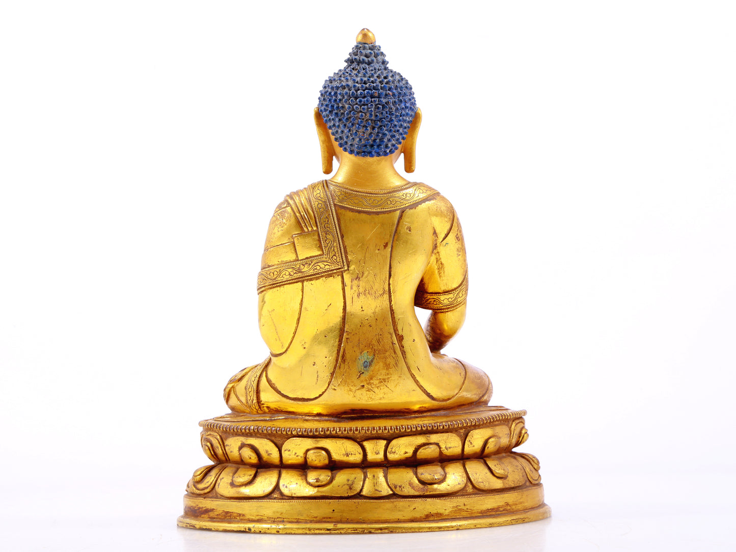 A Wonderful Set Of Three Gilt-Bronze Figures Of Buddha Shakyamuni