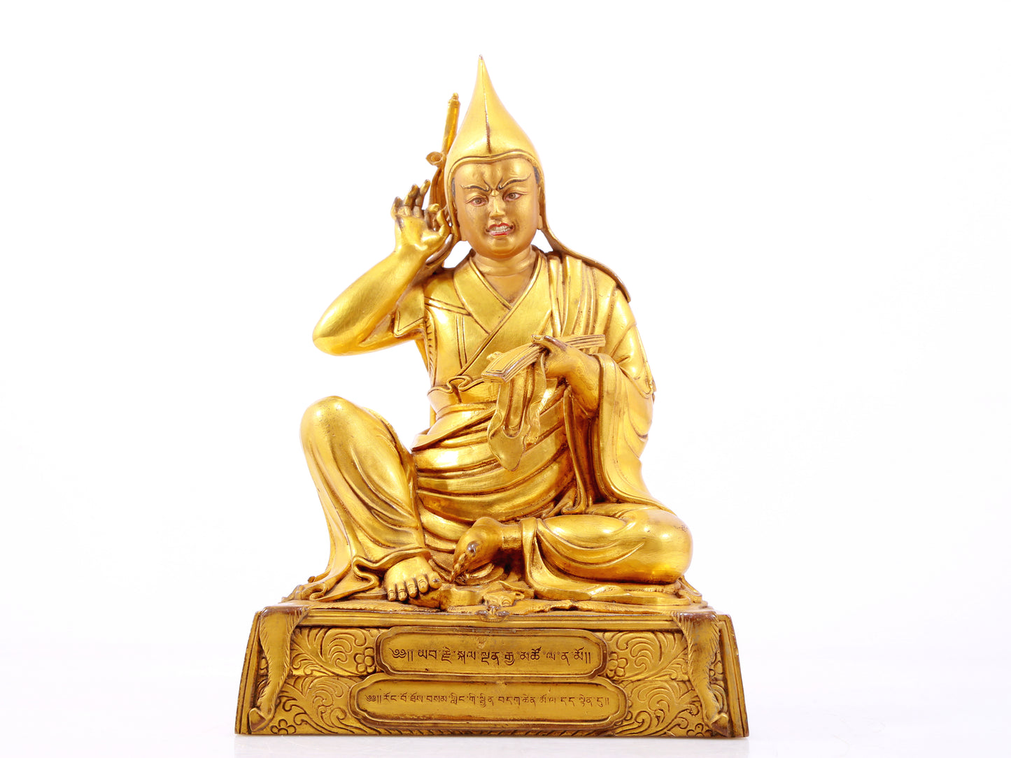 A gilt bronze statue of Tsongkhapa