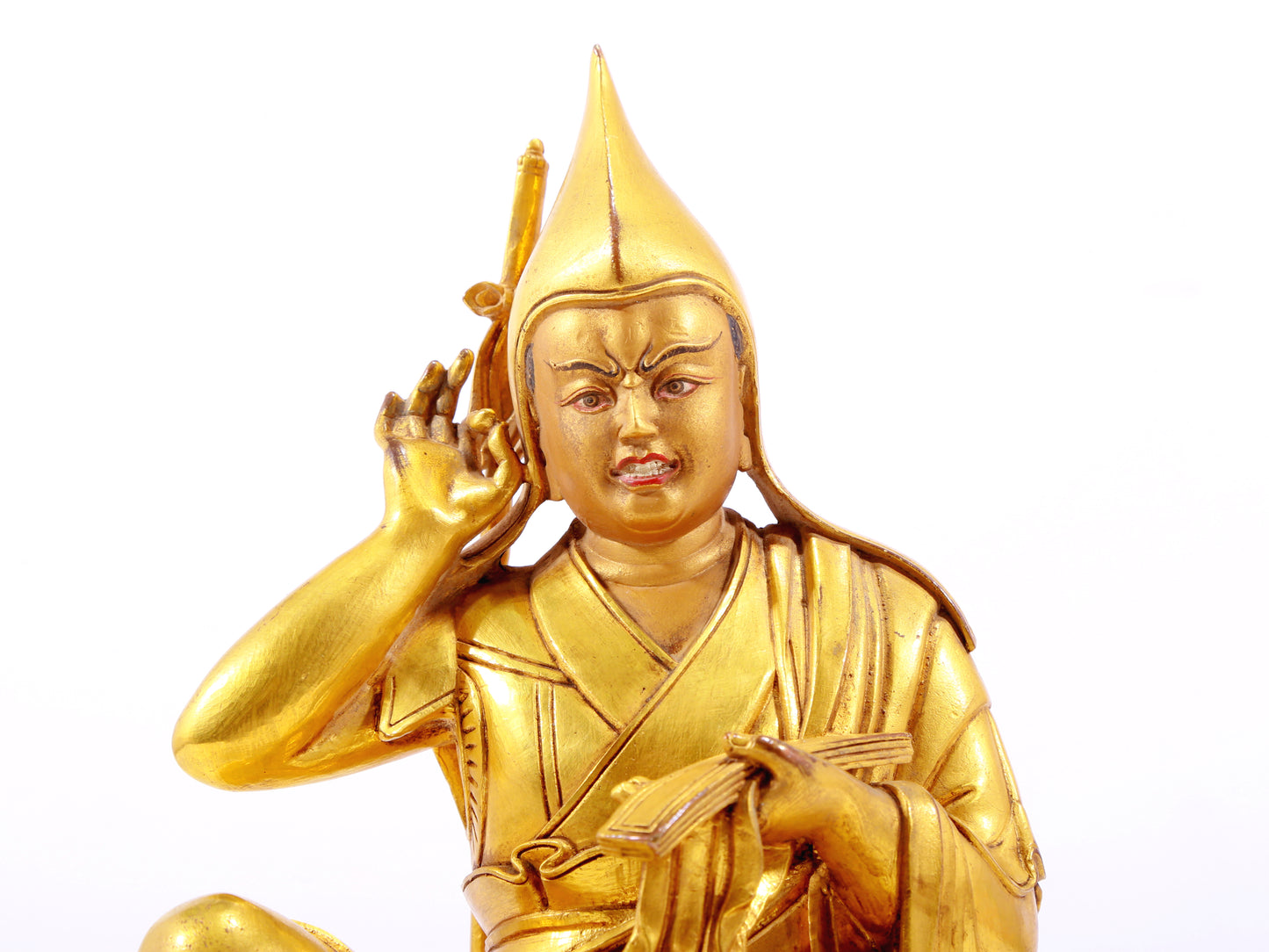 A gilt bronze statue of Tsongkhapa