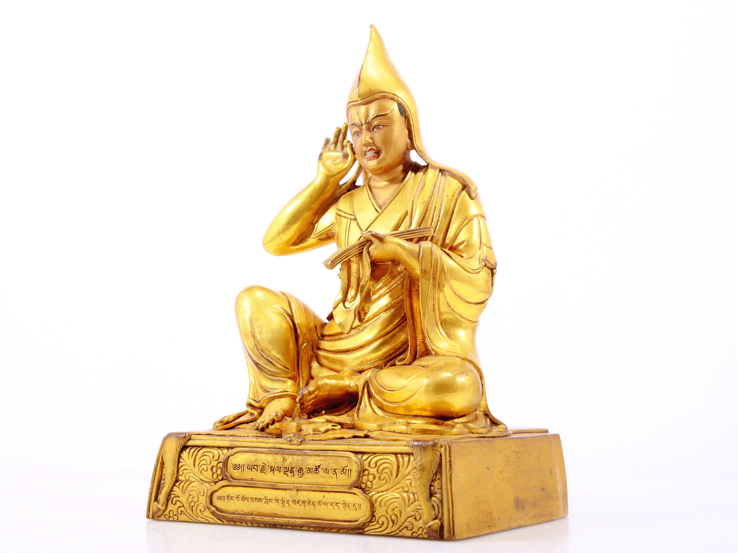 A gilt bronze statue of Tsongkhapa