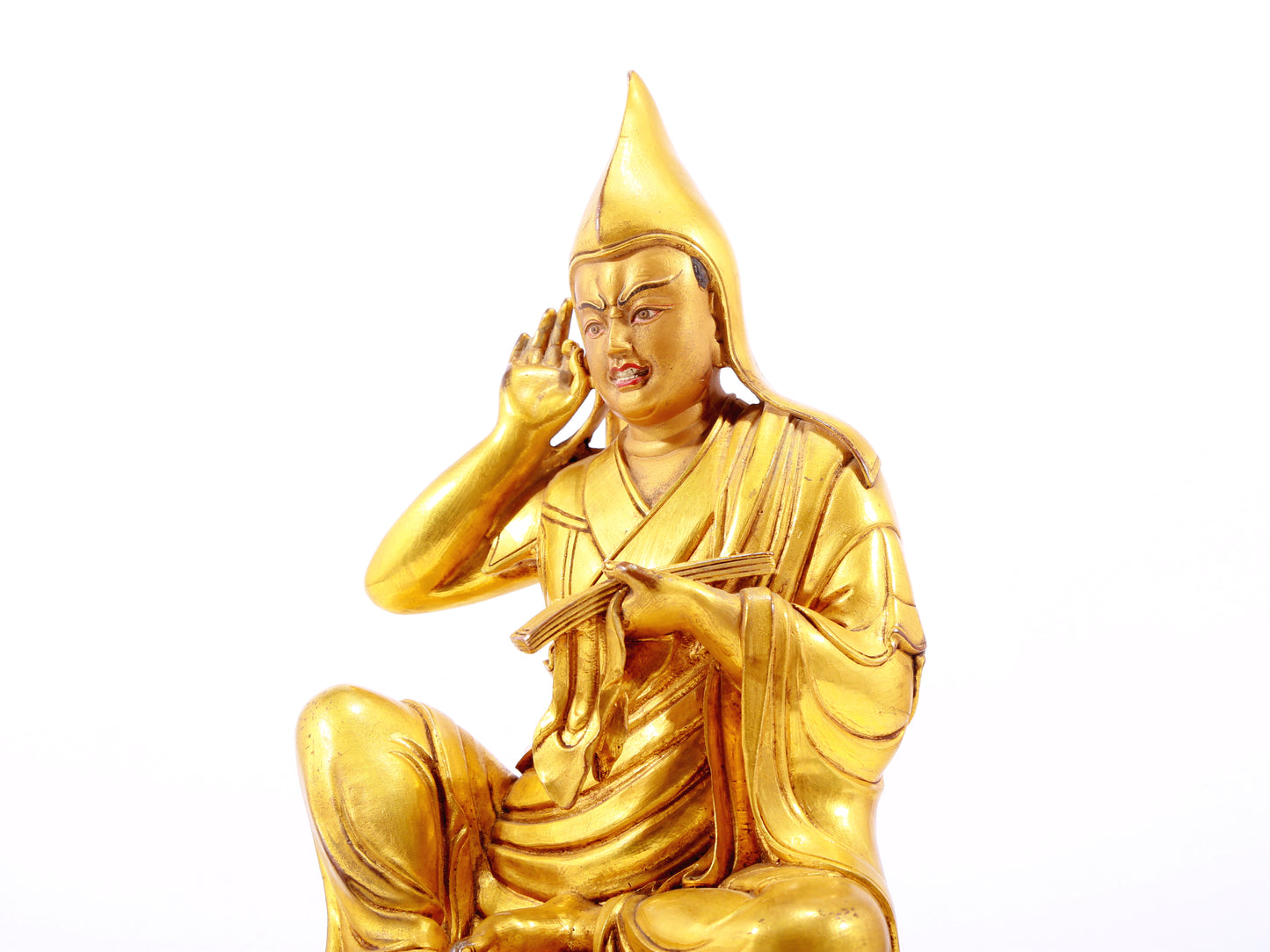 A gilt bronze statue of Tsongkhapa