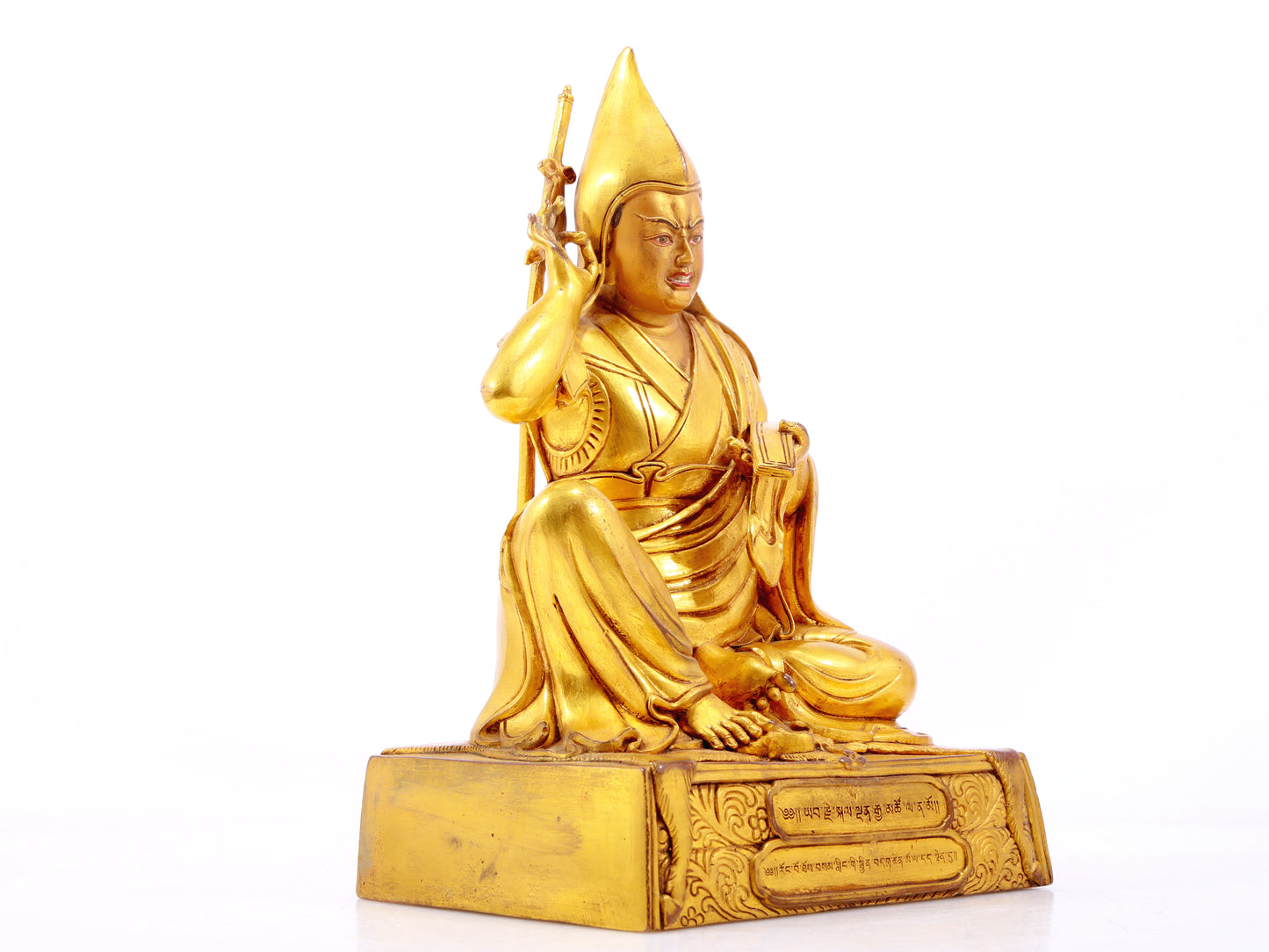 A gilt bronze statue of Tsongkhapa