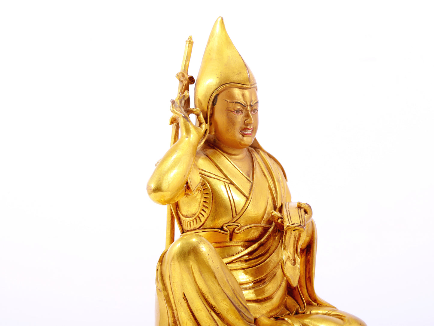 A gilt bronze statue of Tsongkhapa