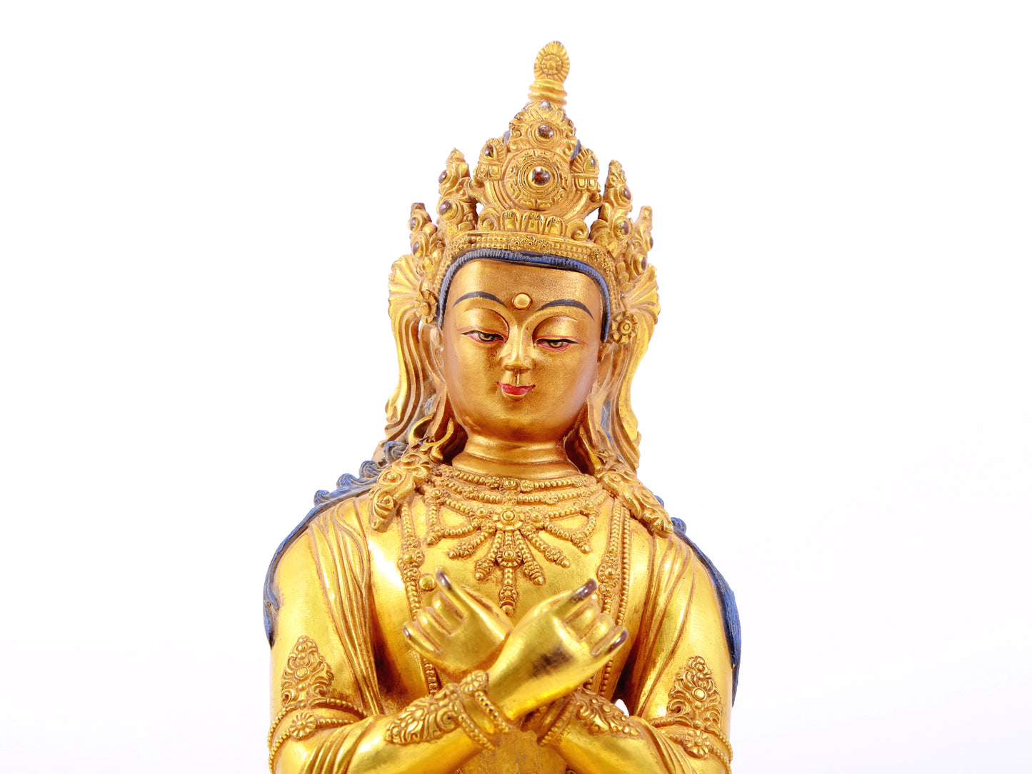 A gilt bronze statue of Bodhisattva