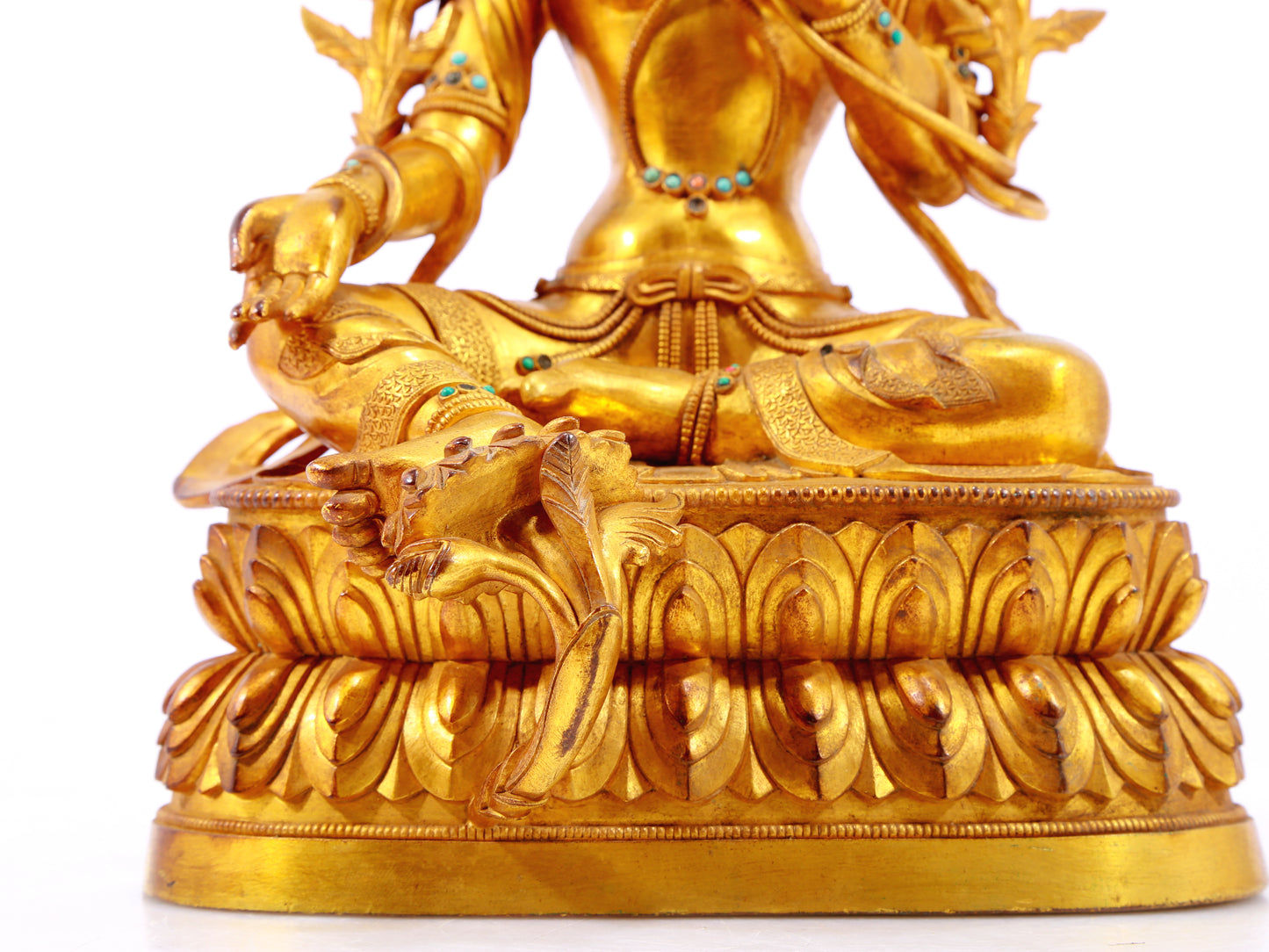 A Splendid Gilt-Bronze Gem-Inlaid Figure Of Green Tara