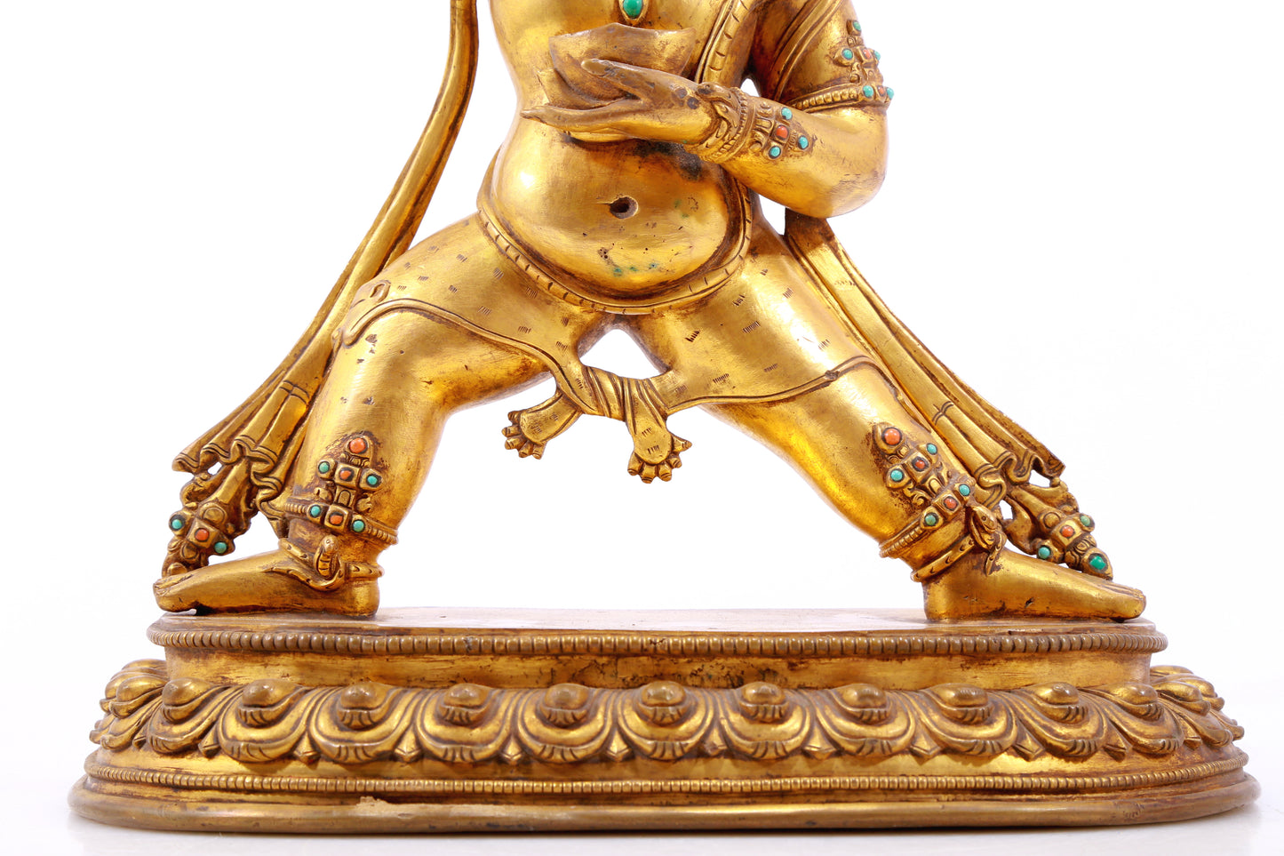 A Wonderful Gilt-Bronze Gem-Inlaid Figure Of Vajrapani