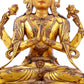 A Wonderful Gilt-Bronze Figure Of Four-Armed Avalokiteshvara