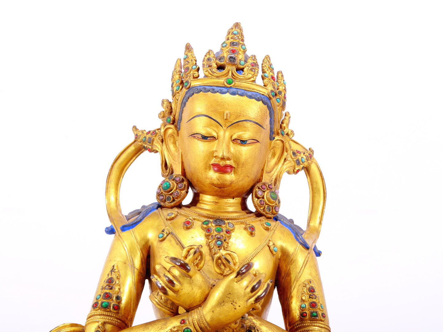 Wonderful Gilt-Bronze Gem-Inlaid Figure Of Vajrasattva