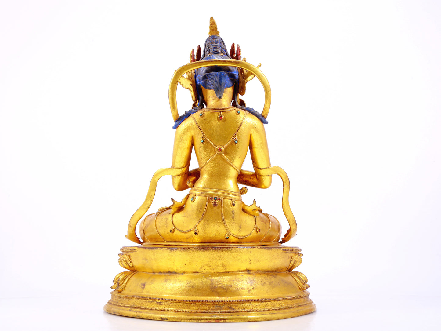 Wonderful Gilt-Bronze Gem-Inlaid Figure Of Vajrasattva