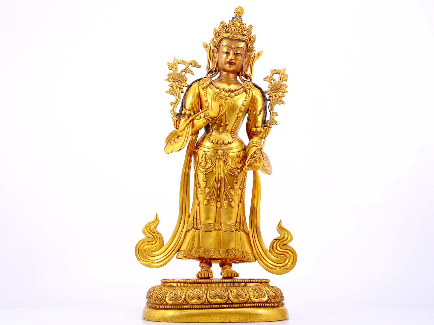 A Wonderful Gilt-Bronze Figure Of Tara