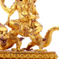A Wonderful Gilt-Bronze Figure Of Vajrapani Seated On A Dragon