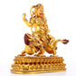 A Wonderful Gilt-Bronze Figure Of Vajrapani Seated On A Dragon